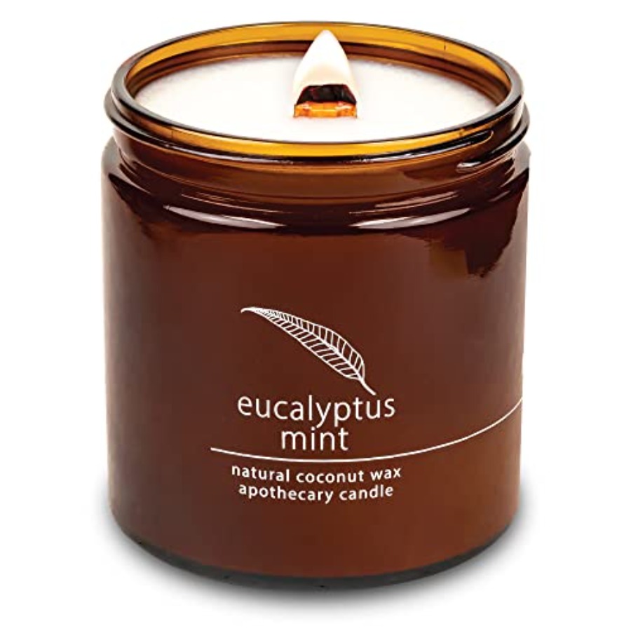 Wood Wick Crackle - Eucalyptus Mint Apothecary Hand-Poured Scented Candle