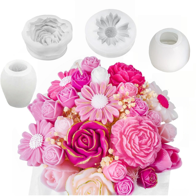 Candle Making Kit Wholesale - 4Flower Candle Mold Set，Used for candle