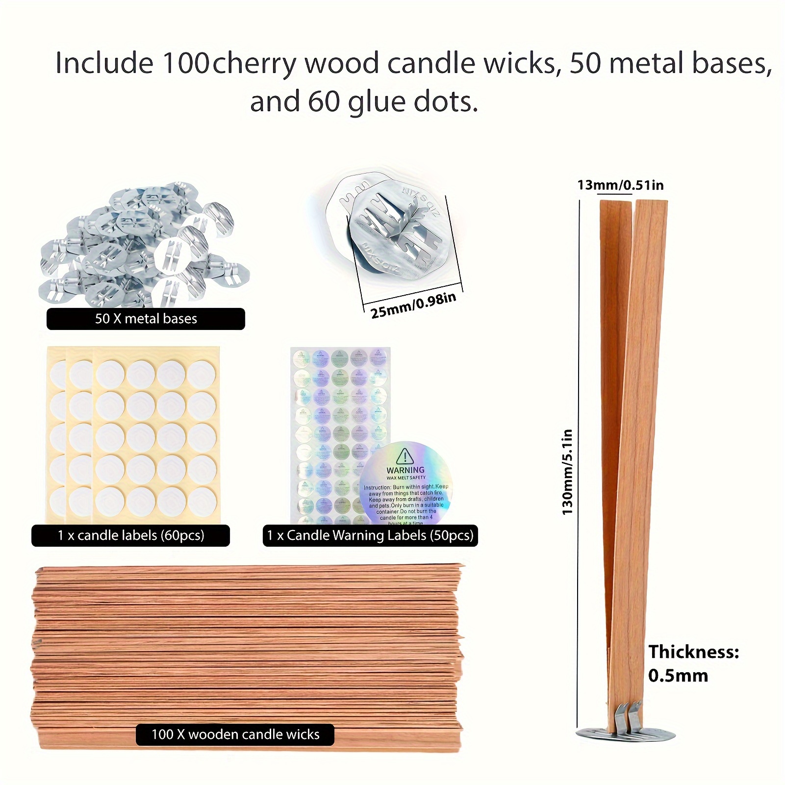 100pcs Candle Making Wick, Woo – Wood Wick Crackle Bewertung und Preis
