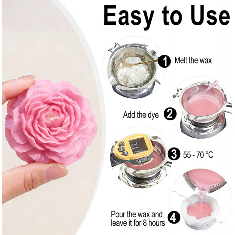 5Flower Candle Mold Set，3D Flo – Candle Making Kit Wholesale Bewertung und Preis