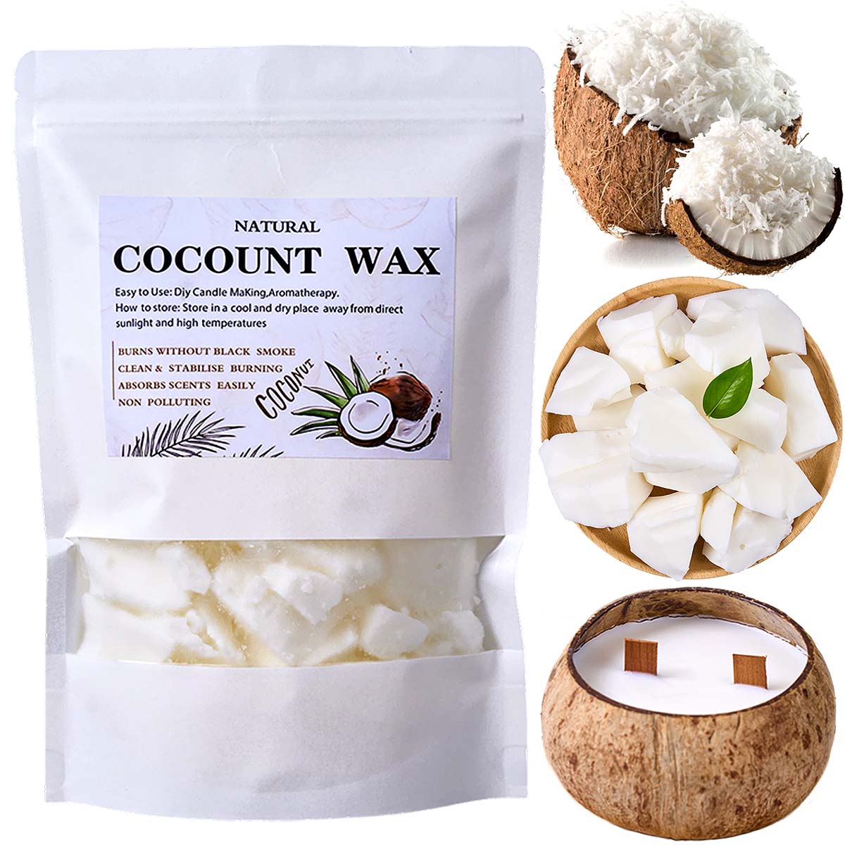 1LB Natural Plant Coconut Wax  – Coconut Wax Flake Bewertung und Preis